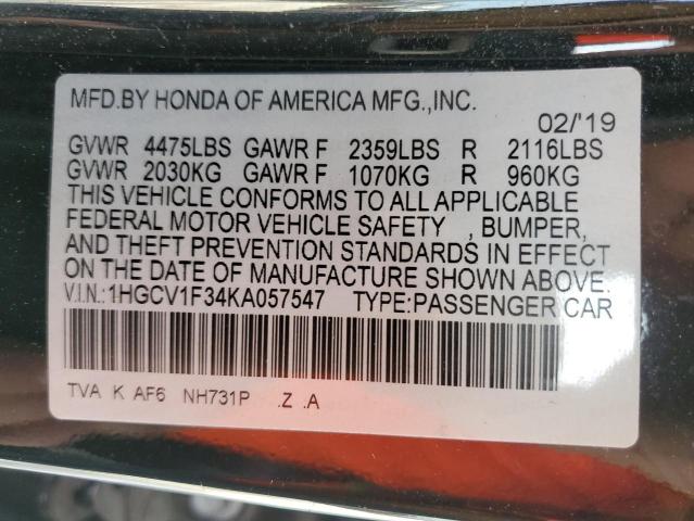 Photo 12 VIN: 1HGCV1F34KA057547 - HONDA ACCORD SPO 