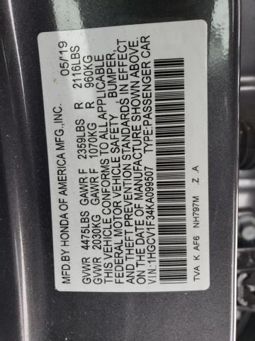 Photo 11 VIN: 1HGCV1F34KA099507 - HONDA ACCORD SPO 