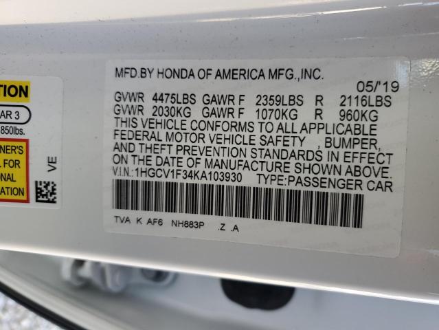 Photo 11 VIN: 1HGCV1F34KA103930 - HONDA ACCORD SPO 