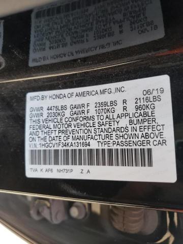 Photo 9 VIN: 1HGCV1F34KA131694 - HONDA ACCORD SPO 