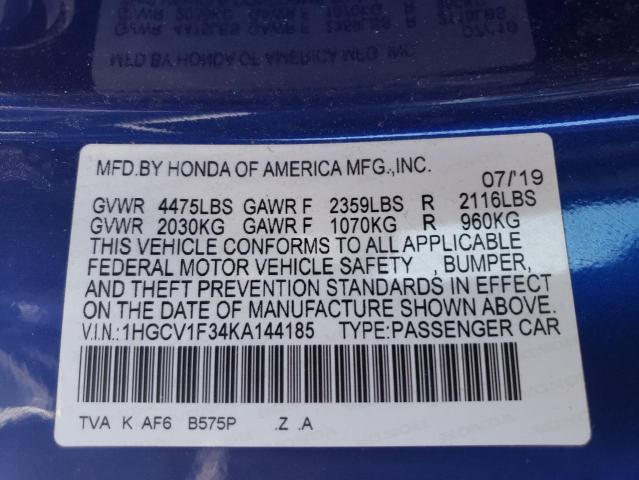 Photo 11 VIN: 1HGCV1F34KA144185 - HONDA ACCORD SPO 