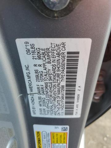 Photo 11 VIN: 1HGCV1F34KA172598 - HONDA ACCORD SPO 