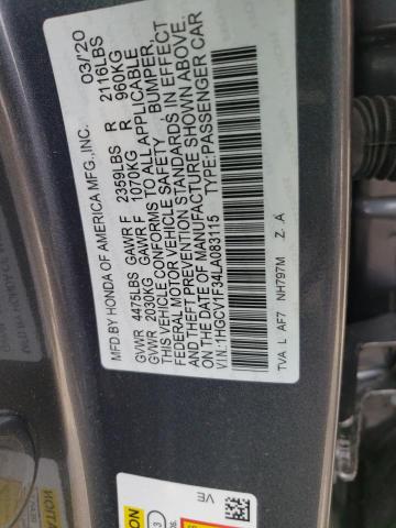 Photo 11 VIN: 1HGCV1F34LA083115 - HONDA ACCORD 