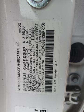 Photo 11 VIN: 1HGCV1F34LA121216 - HONDA ACCORD 