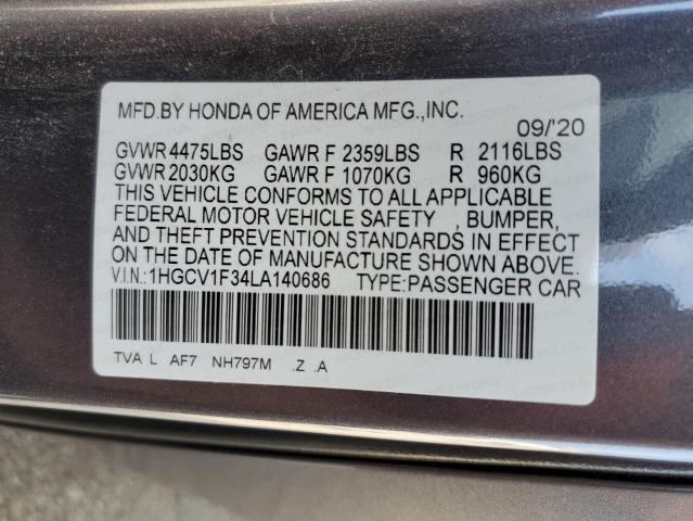 Photo 11 VIN: 1HGCV1F34LA140686 - HONDA ACCORD SPO 