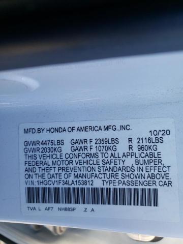 Photo 9 VIN: 1HGCV1F34LA153812 - HONDA ACCORD SPO 