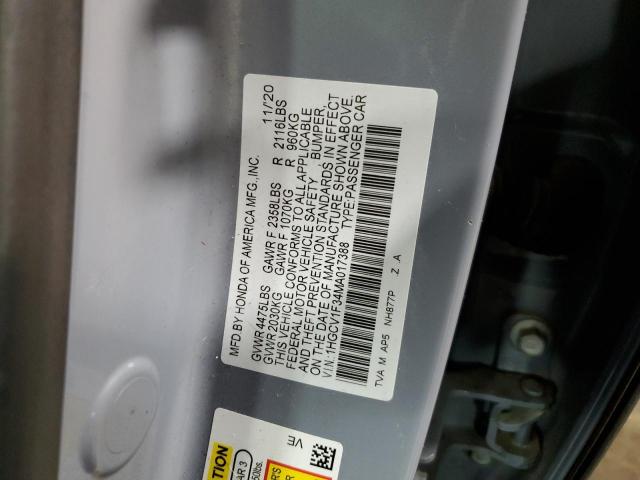 Photo 12 VIN: 1HGCV1F34MA017388 - HONDA ACCORD SPO 