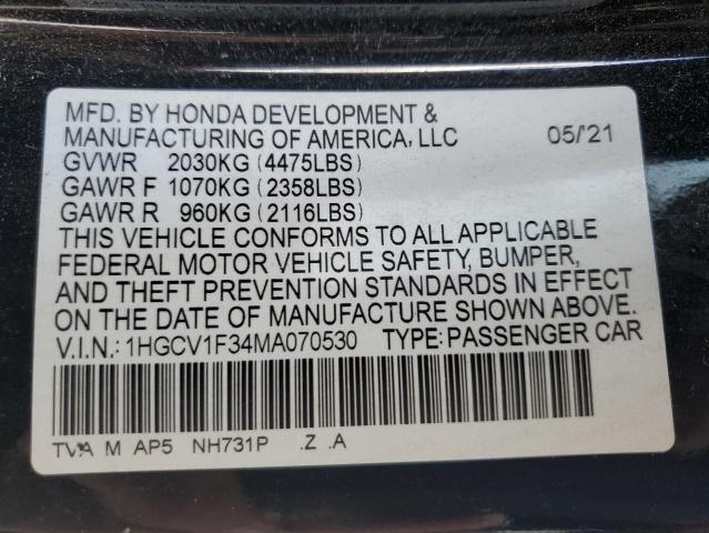 Photo 11 VIN: 1HGCV1F34MA070530 - HONDA ACCORD SPO 