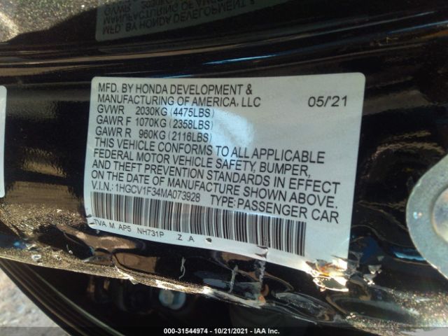 Photo 8 VIN: 1HGCV1F34MA073928 - HONDA ACCORD SEDAN 