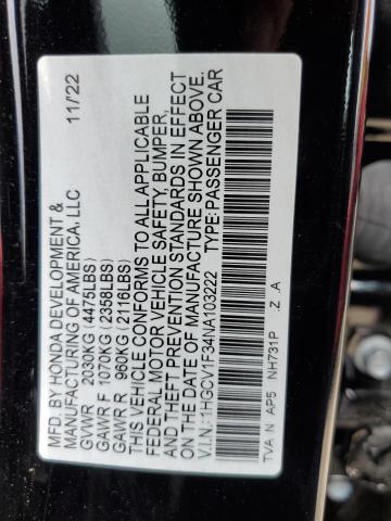 Photo 11 VIN: 1HGCV1F34NA103222 - HONDA ACCORD SPO 