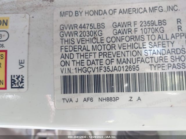 Photo 8 VIN: 1HGCV1F35JA012695 - HONDA ACCORD 