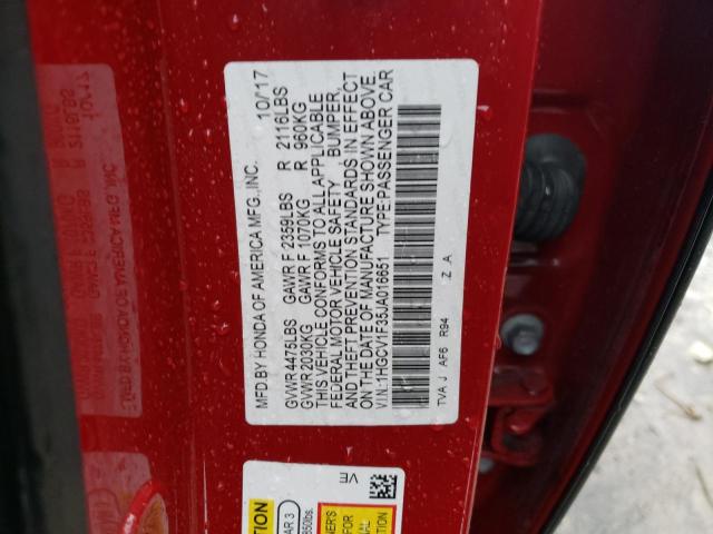 Photo 11 VIN: 1HGCV1F35JA016651 - HONDA ACCORD SPO 