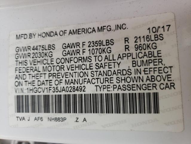 Photo 9 VIN: 1HGCV1F35JA028492 - HONDA ACCORD SPO 