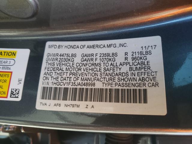 Photo 9 VIN: 1HGCV1F35JA048998 - HONDA ACCORD SPO 