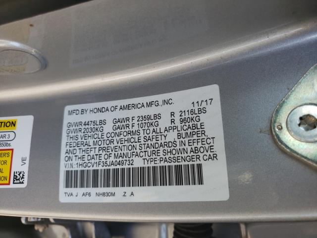 Photo 9 VIN: 1HGCV1F35JA049732 - HONDA ACCORD SPO 