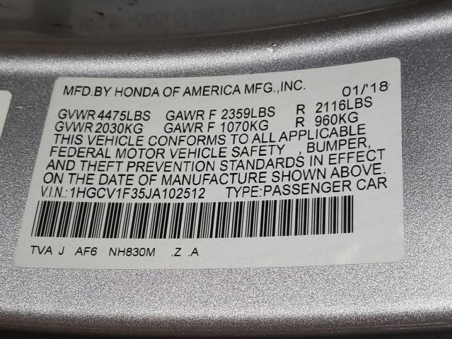 Photo 12 VIN: 1HGCV1F35JA102512 - HONDA ACCORD 