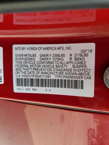 Photo 12 VIN: 1HGCV1F35JA111243 - HONDA ACCORD 