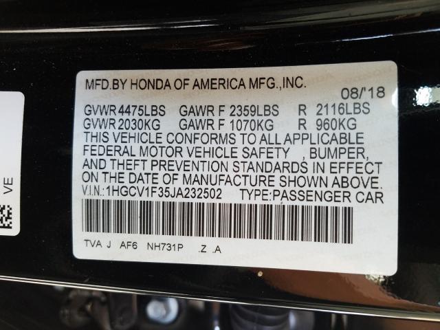 Photo 9 VIN: 1HGCV1F35JA232502 - HONDA ACCORD SPO 