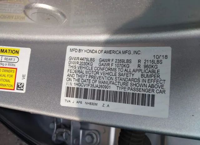 Photo 8 VIN: 1HGCV1F35JA260901 - HONDA ACCORD SEDAN 