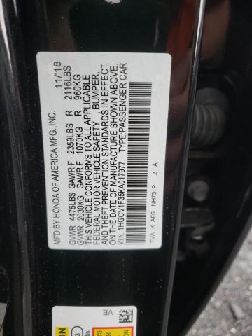 Photo 9 VIN: 1HGCV1F35KA017977 - HONDA ACCORD SPO 