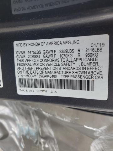 Photo 11 VIN: 1HGCV1F35KA043480 - HONDA ACCORD 