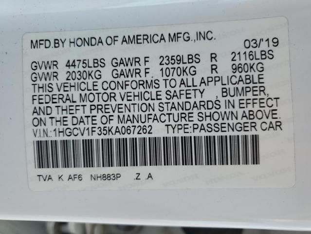 Photo 12 VIN: 1HGCV1F35KA067262 - HONDA ACCORD 