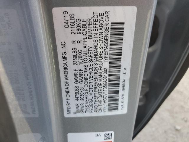 Photo 11 VIN: 1HGCV1F35KA081002 - HONDA ACCORD 