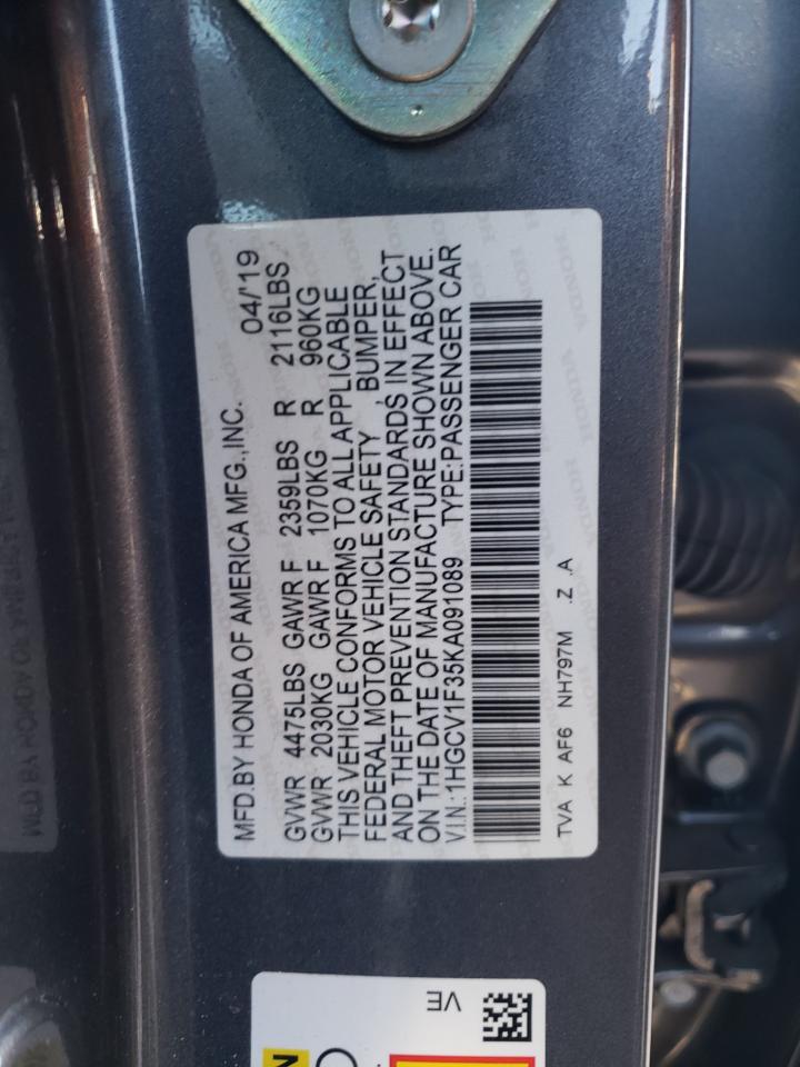 Photo 11 VIN: 1HGCV1F35KA091089 - HONDA ACCORD 