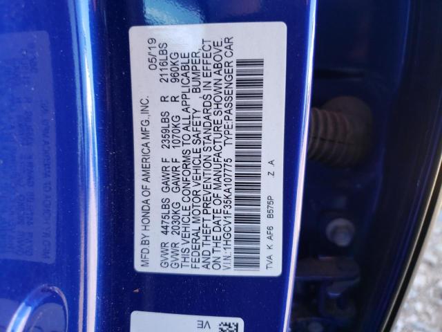 Photo 11 VIN: 1HGCV1F35KA107775 - HONDA ACCORD 