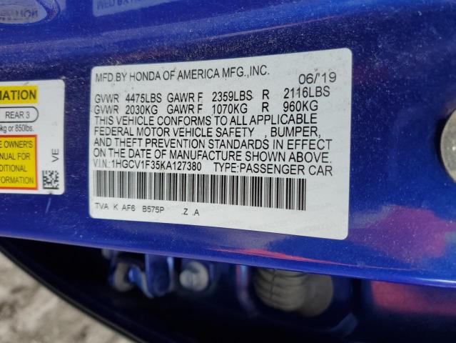 Photo 11 VIN: 1HGCV1F35KA127380 - HONDA ACCORD SPO 