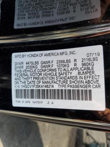 Photo 9 VIN: 1HGCV1F35KA148214 - HONDA ACCORD SPO 