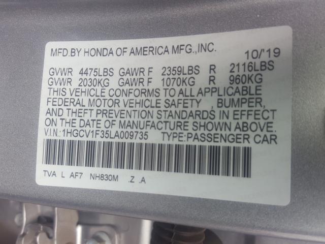 Photo 9 VIN: 1HGCV1F35LA009735 - HONDA ACCORD SPO 