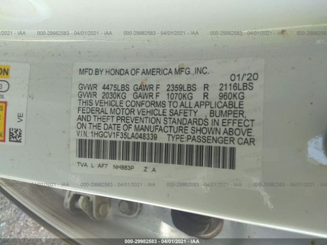 Photo 8 VIN: 1HGCV1F35LA048339 - HONDA ACCORD SEDAN 