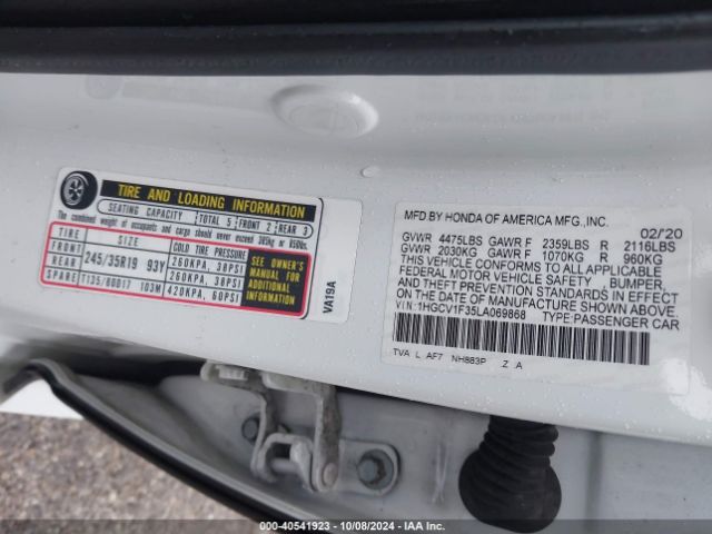 Photo 8 VIN: 1HGCV1F35LA069868 - HONDA ACCORD 