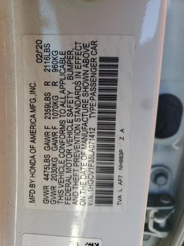 Photo 9 VIN: 1HGCV1F35LA071412 - HONDA ACCORD SPO 