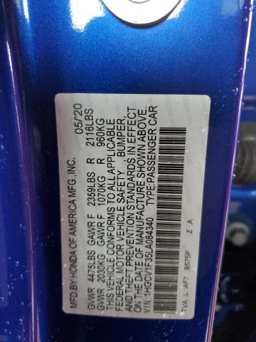 Photo 12 VIN: 1HGCV1F35LA084340 - HONDA ACCORD 