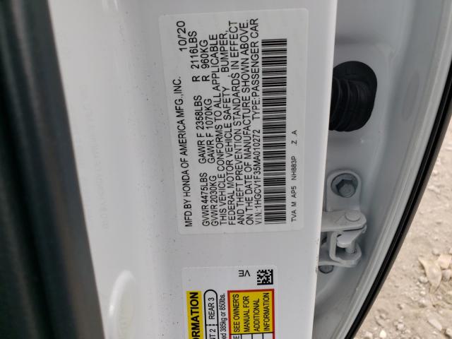 Photo 9 VIN: 1HGCV1F35MA010272 - HONDA ACCORD SPO 