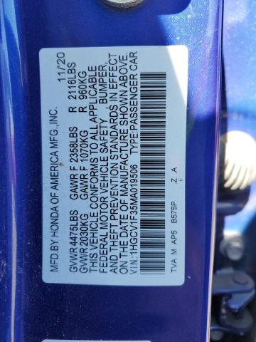 Photo 11 VIN: 1HGCV1F35MA019506 - HONDA ACCORD SPO 