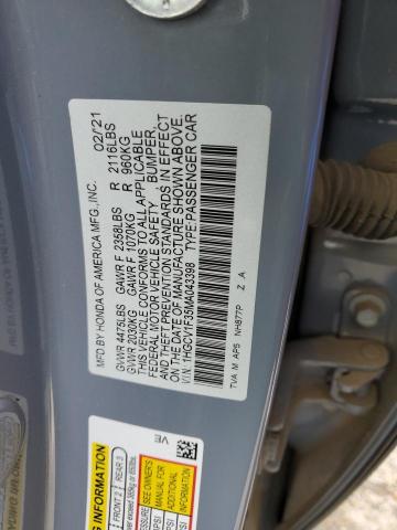 Photo 11 VIN: 1HGCV1F35MA043398 - HONDA ACCORD 