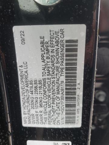 Photo 12 VIN: 1HGCV1F35NA081778 - HONDA ACCORD 