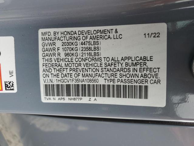 Photo 11 VIN: 1HGCV1F35NA108560 - HONDA ACCORD SPO 