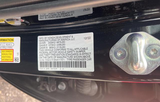 Photo 9 VIN: 1HGCV1F35NA117971 - HONDA ACCORD 