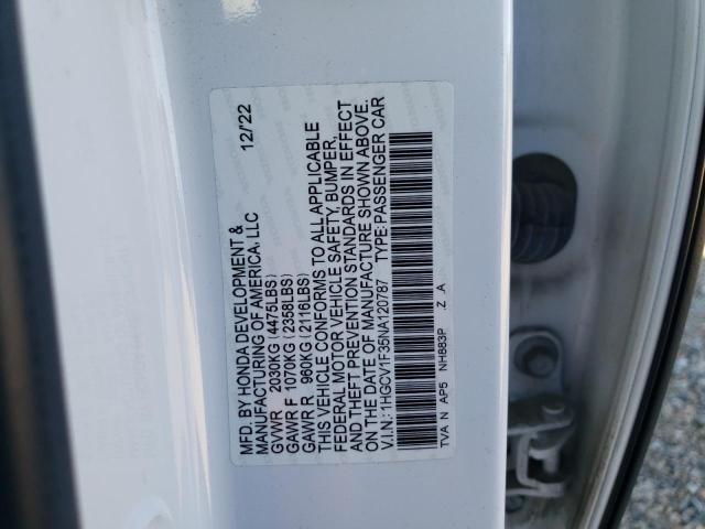 Photo 11 VIN: 1HGCV1F35NA120787 - HONDA ACCORD SPO 