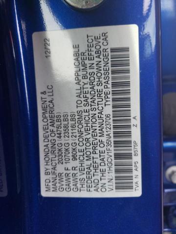 Photo 11 VIN: 1HGCV1F35NA123706 - HONDA ACCORD 