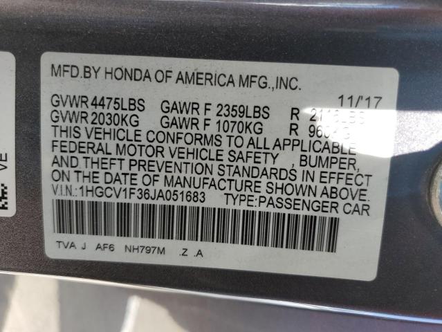 Photo 11 VIN: 1HGCV1F36JA051683 - HONDA ACCORD SPO 