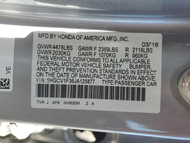 Photo 11 VIN: 1HGCV1F36JA125877 - HONDA ACCORD 