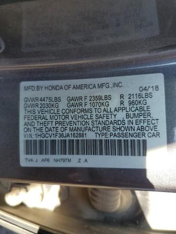 Photo 9 VIN: 1HGCV1F36JA162881 - HONDA ACCORD SPO 