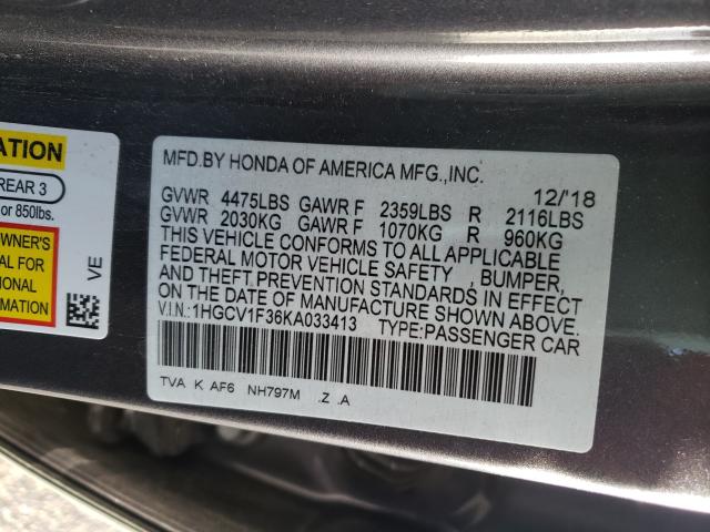 Photo 9 VIN: 1HGCV1F36KA033413 - HONDA ACCORD SPO 