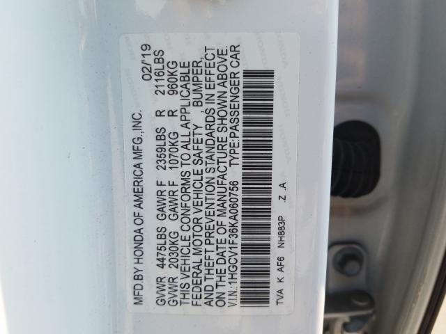 Photo 9 VIN: 1HGCV1F36KA060756 - HONDA ACCORD SPO 