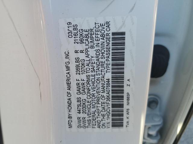 Photo 11 VIN: 1HGCV1F36KA076844 - HONDA ACCORD 